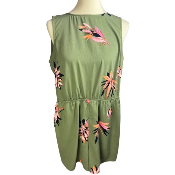 A New Day Green Floral Romper - Picture 1 of 6